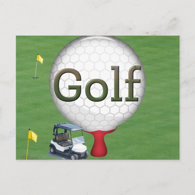 Golf Composite Ball Cart Flags    Postcard (Front)