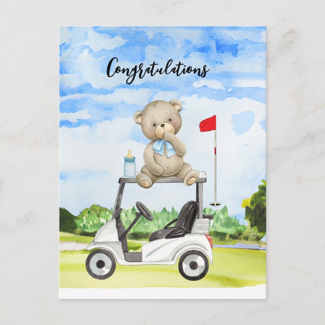 Golf Congratulations for Baby Golfer It's Boy Card (Front)