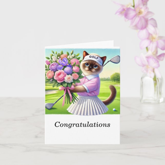 Golf Congratulations for golfer on golf course Card (Orchid)
