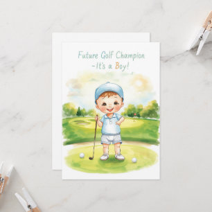 Golf Congratulations It’s a Boy Card   Baby Golfer
