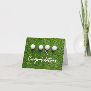 Golf Congratulations with balls on green grass Card