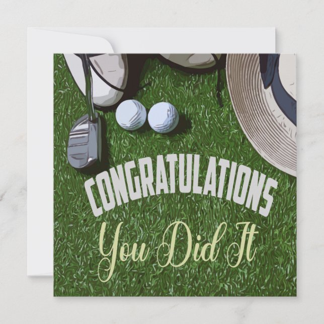Golf Congratulations you did it for golfer (Front)