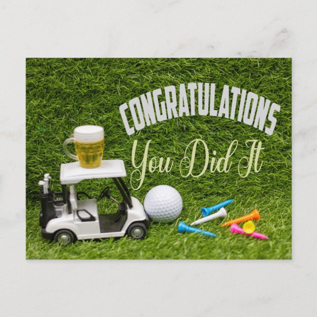 Golf Congratulations you did it for golfer  Postca Postcard (Front)