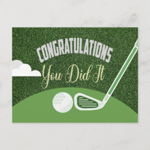 Golf Congratulations you did it for golfer Postcard