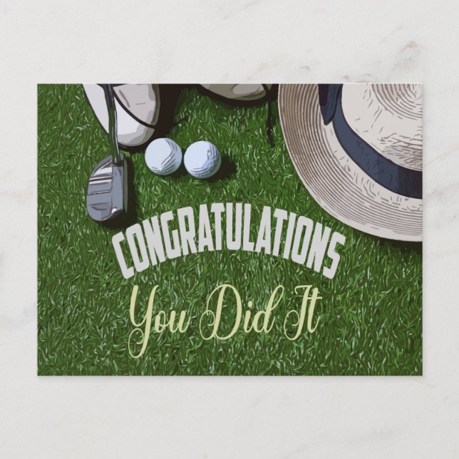 Golf Congratulations you did it for golfer Postcard (Front)