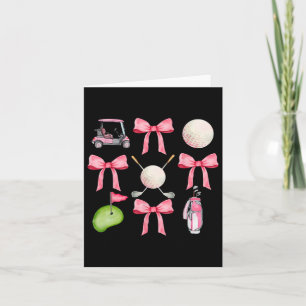 Golf Coquette Bow Golf Ball Mum Game Day Golfing G Card