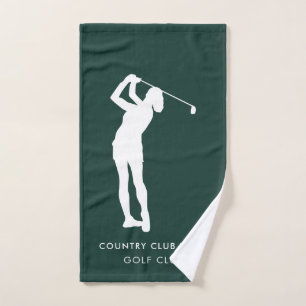 Golf Country Club Members Swag Green Custom Hand Towel