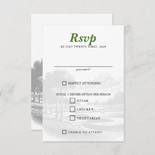 Golf Couple Food Choices RSVP Card