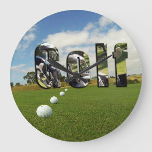 Golf Course And Logo, Large Clock