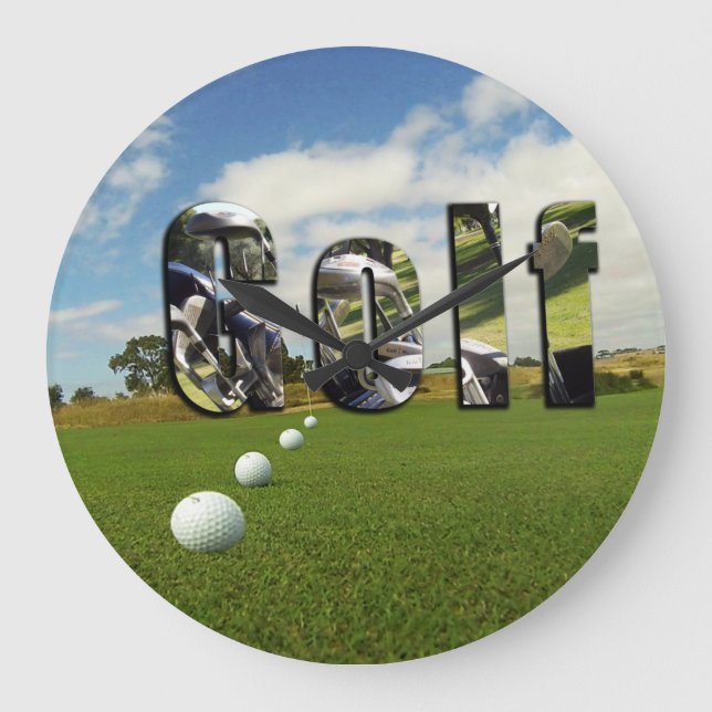 Golf Course And Logo, Large Clock (Front)