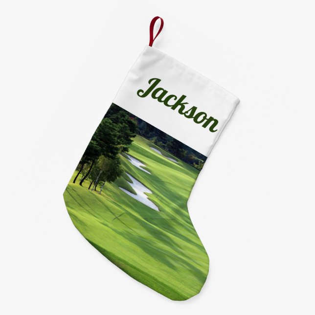 Golf Course and Sand Traps Small Christmas Stocking (Front (Hanging))