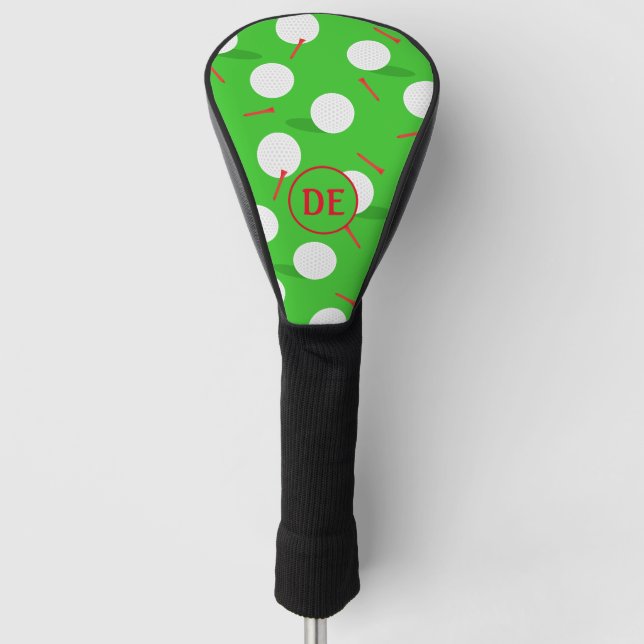 Golf Course Balls, Holes and Tees Monogram Golf Head Cover (Front)