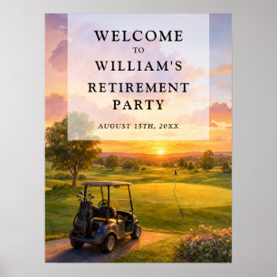Golf Course Buggy Retirement Party Welcome Sign