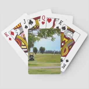 Golf Course, Cart & Golfer Playing Cards