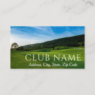 Golf Course Country Club Field Green Classy Modern Business Card