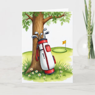 Golf Course Fathers Day Scene Card