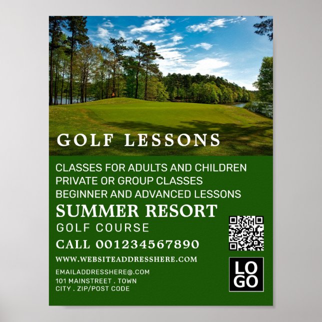 Golf Course, GoIf Lesson Advertising Poster (Front)