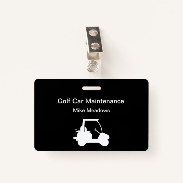 Golf Course Golf Car Maintenance Crew Name Badges ID Badge (Front with Clip)