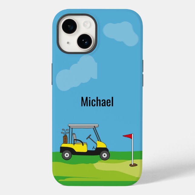 Golf Course Golf Cart Cartoon Personalised  Case-Mate iPhone Case (Back)