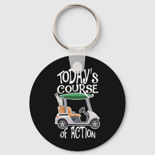 Golf Course Golf Cart Life Golfer Retired Retireme Key Ring