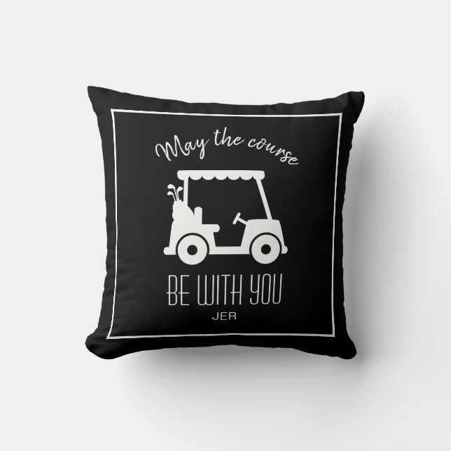 Golf Course Golfer Quote Cute Golf Cart Customised Cushion (Front)