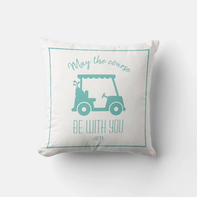 Golf Course Golfer Teal Quote Cute Golf Cart Cushion (Front)