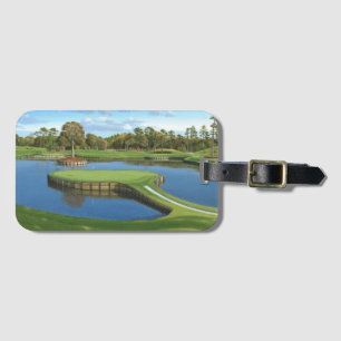 Golf course greeens background luggage tag