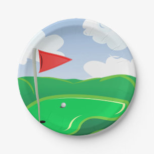 Golf Course Green Paper Plates