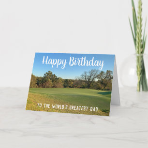 Golf Course Happy Birthday Photo Personalised Dad Card