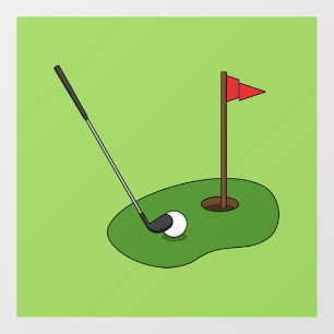 Golf Course Hole with Flag