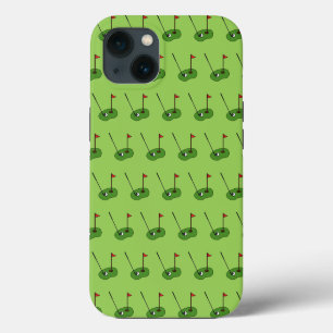 Golf Course Hole with Flag Pattern iPhone 13 Case