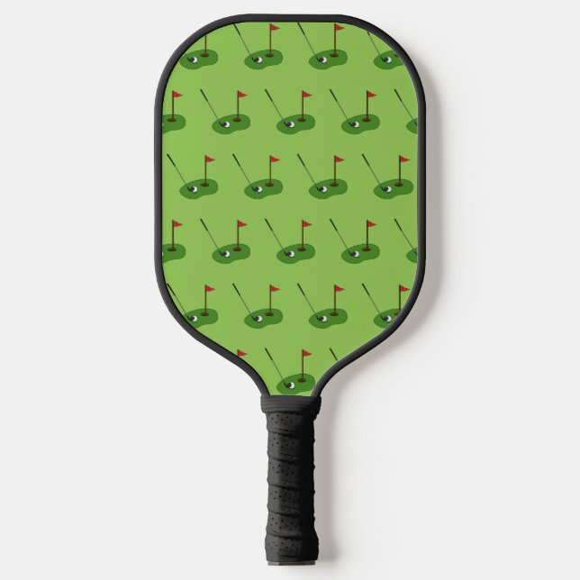 Golf Course Hole with Flag Pattern Pickleball Paddle (Front)