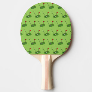 Golf Course Hole with Flag Pattern Ping Pong Paddle