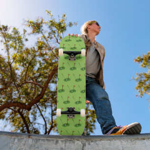 Golf Course Hole with Flag Pattern Skateboard