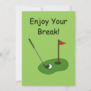 Golf Course Hole with Flag Personalise Holiday Card