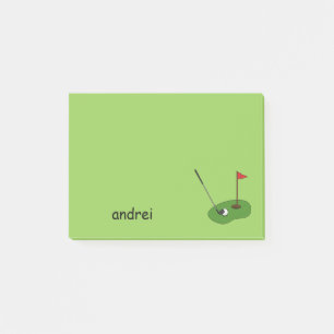 Golf Course Hole with Flag Personalise Post-it Notes