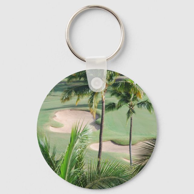 Golf Course in Tropics Keychain (Front)