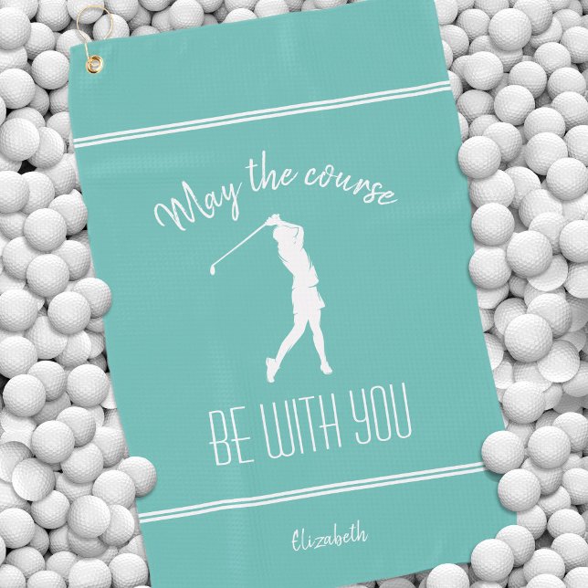 Golf Course Lady Sport Modern Golfer Monogram Teal Towel (Golf Course Lady Sport Modern Golfer Monogram Teal Golf Towel)