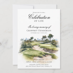 Golf Course Memorial Celebration of Life Invitation