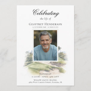 Golf Course Memorial Celebration of Life Program