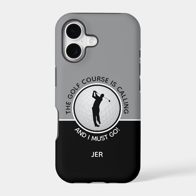 Golf Course Mens Funny Sports Quote Black Gray (Back)