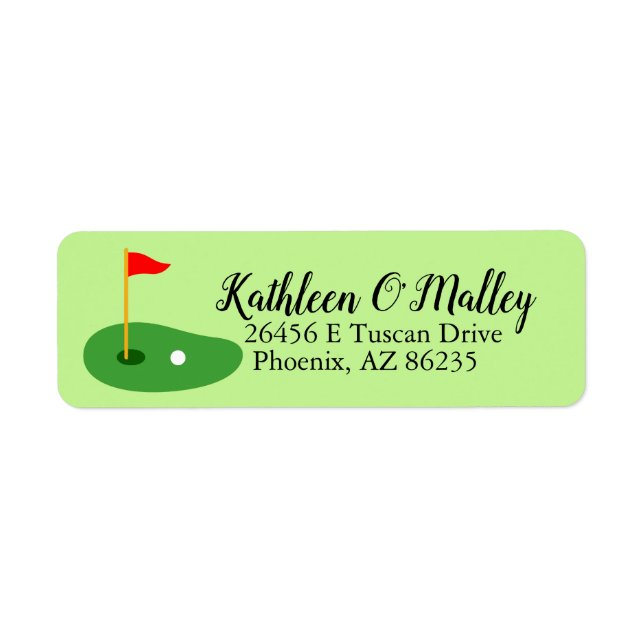 Golf Course Near Me Design, Golf Return Address Label (Front)