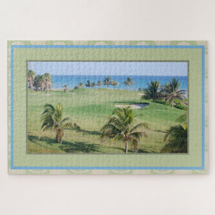 Golf Course On the Beach Palm Tree Jigsaw Puzzle