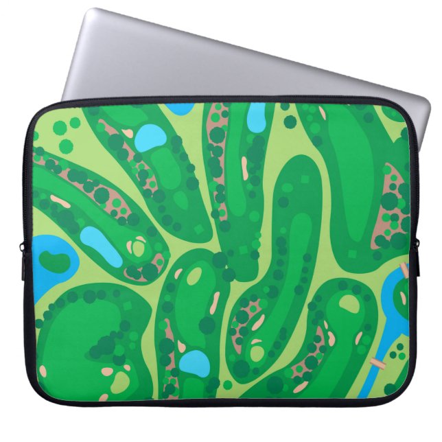 golf course par golf course green laptop sleeve (Front)