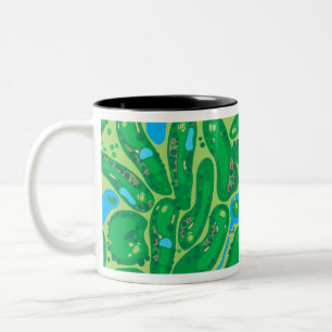 golf course par golf course green Two-Tone coffee mug