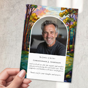 Golf Course Photo Sympathy Funeral Memorial Thank You Card