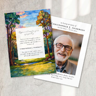 Golf Course Photo Sympathy Funeral Memorial Thank You Card