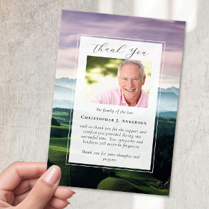 Golf Course Photo Sympathy Funeral Memorial Thank You Card