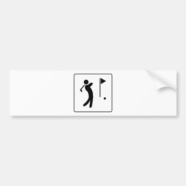 Golf Course Pictogram Bumper Sticker (Front)
