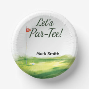 Golf Course Putting Green Paper Plate